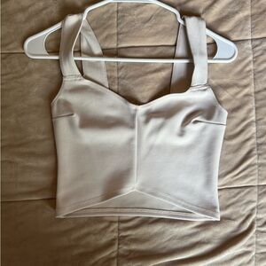 Abercrombie & Fitch Cream Sleeveless Crop Top